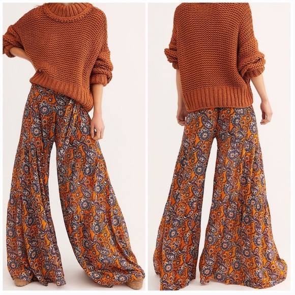 Free People Pants - Free People NWT Aloha Printed Wide Leg Pants Large